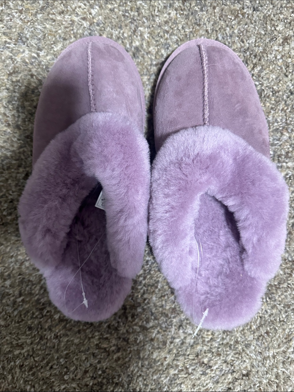 Plush Lavender Fuzzy Slippers